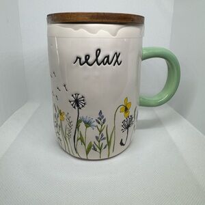 Rae Dunn Relax Mug with Coaster Lid